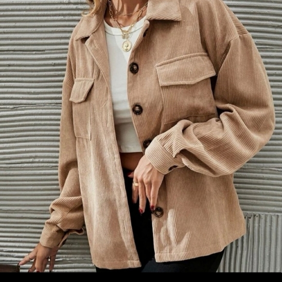 Khaki Oversized Jacket - Picture 3 of 7